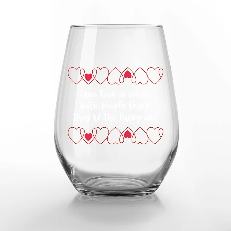 15oz. True Love Lucky Ones Printed Stemless Wine Glass