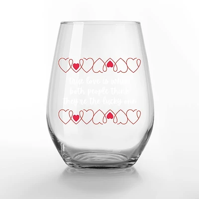 15oz. True Love Lucky Ones Printed Stemless Wine Glass