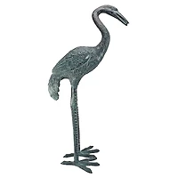 Design Toscano Small Curved Neck Bronze Crane