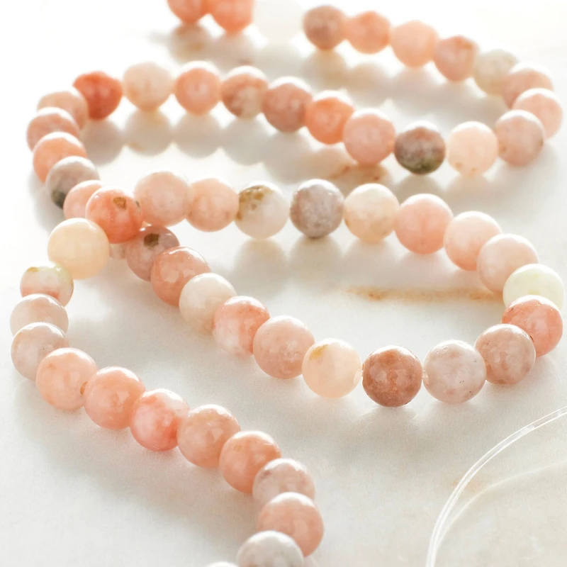12 Pack: Pink Mix Sesame Jasper Round Beads, 4mm by Bead Landing™