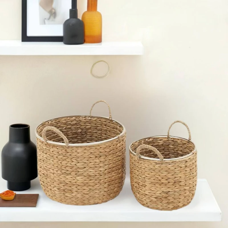 Tan Seagrass Natural Storage Basket Set