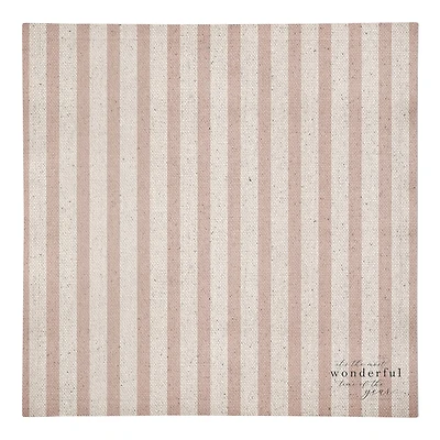The Most Wonderful Time of the Year Red Stripes 10" x 10" Cotton Twill Napkin