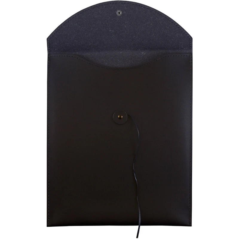 JAM Paper 9.5" x 12.5" Leather Portfolio with Button & String