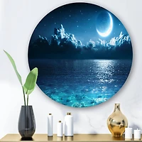 Designart - Romantic Moon Over Deep Blue Sea I