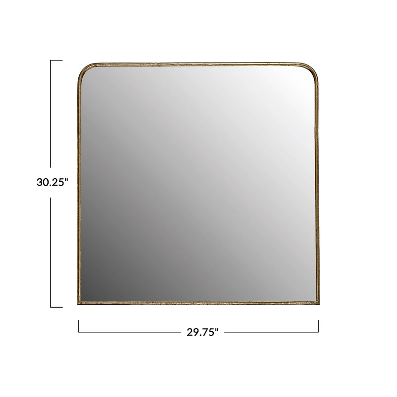 Hello Honey® Brass Finish Square Metal Framed Wall Mirror