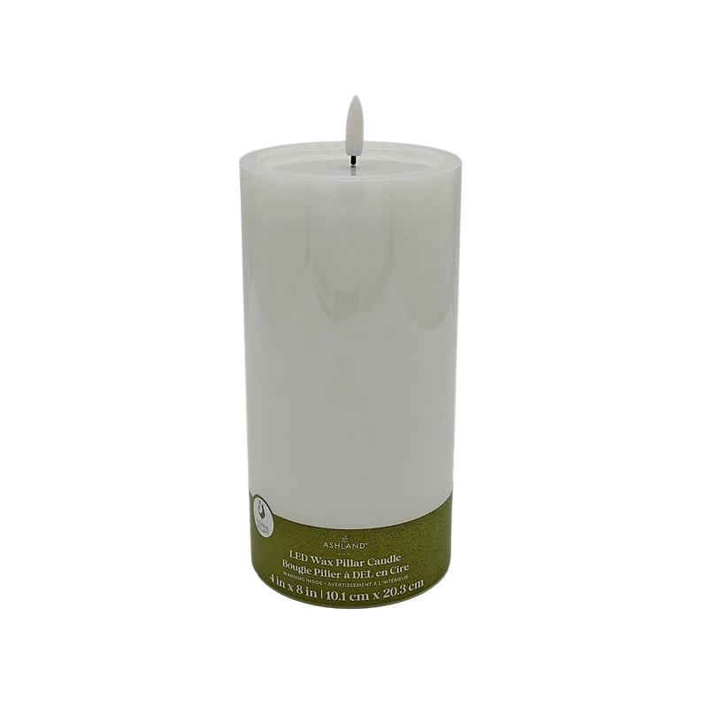4" x 8" LED Wax Pillar Flickering Candle by Ashland