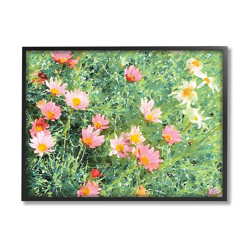 Stupell Industries Impressionistic Pink Carnations In Green Field in Frame Wall Art