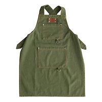 Hello Honey® Green Cross Back Apron with Pockets & Rivets
