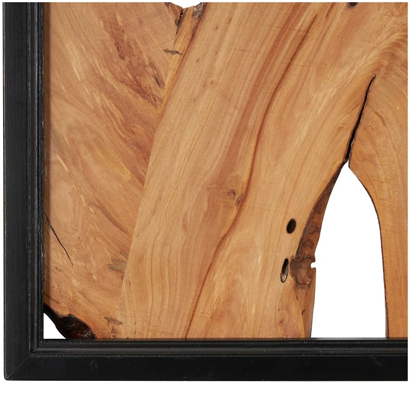 Brown Handmade Abstract Live Edge Wooden Slab Wall Décor Set