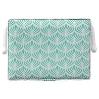 SINGER® Large Blue Boho Fan Print Sewing Basket with Sewing Scissors & Notions