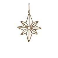 Rattan Wrapped Metal Star Ornaments Set