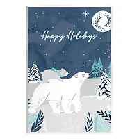 Stupell Industries Happy Holidays Winter Snow Bears Wall Plaque Art