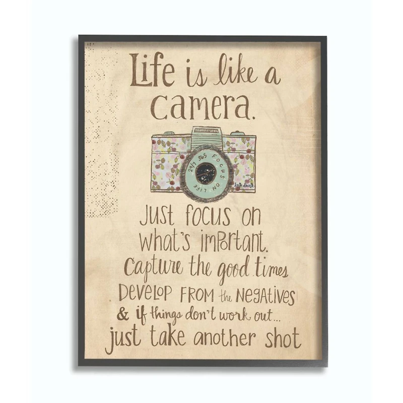 Stupell Industries Life Is Like A Camera Black Framed Print