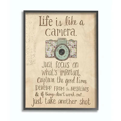 Stupell Industries Life Is Like A Camera Black Framed Print