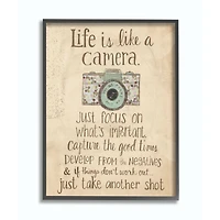 Stupell Industries Life Is Like A Camera Black Framed Print