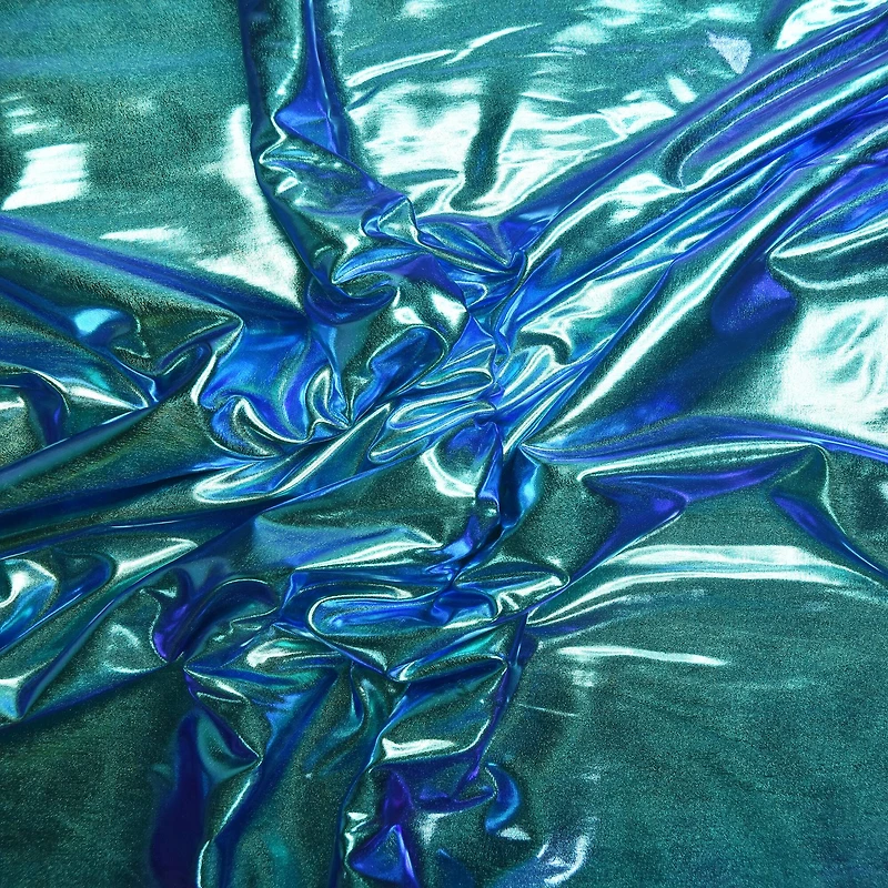 Feldman Green Chameleon Foiled Stretch Knit Fabric