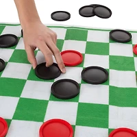 Toy Time Giant Checkers & Tic Tac Toe Reversible Game Rug