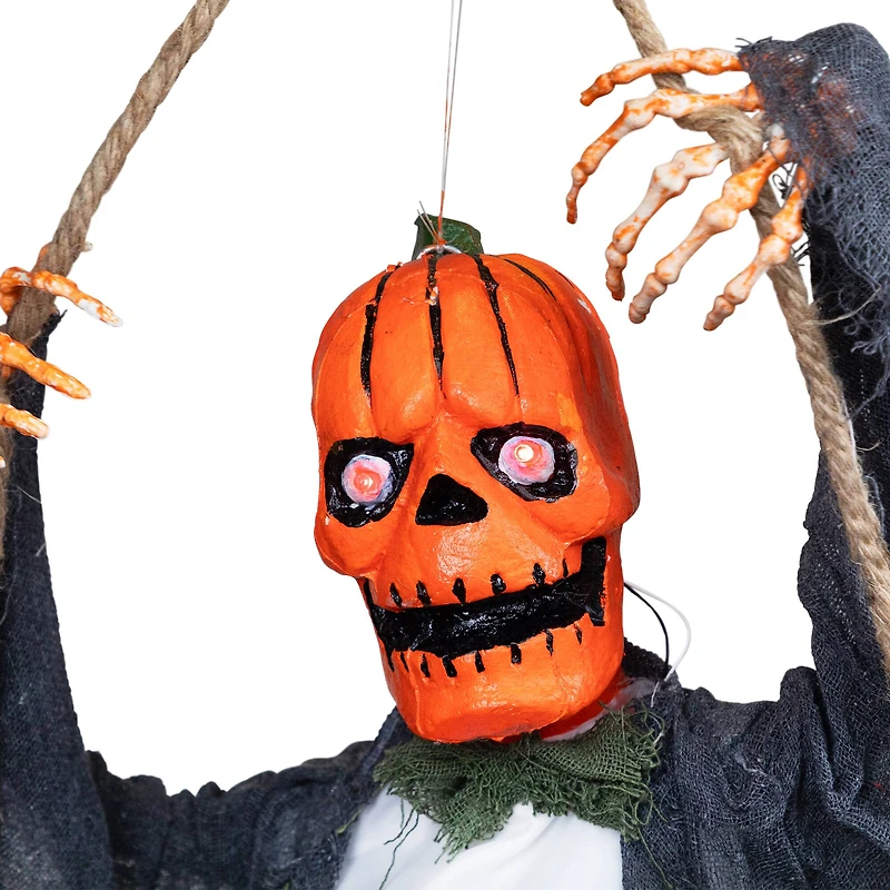 30" Animated Swinging Pumpkin Man Halloween Decoration