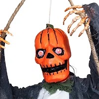 30" Animated Swinging Pumpkin Man Halloween Decoration