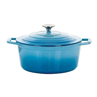 MegaChef Blue Enameled Cast Iron Casserole