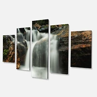 Designart - Slow Motion Waterfall on Rocks