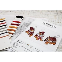 Letistitch Christmas Tigers Toys Set Plastic Canvas Counted Cross Stitch Kit