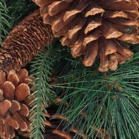 32" Mixed Pine, Cypress & Pinecone Teardrop Swag
