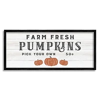 Stupell Industries Farm Fresh Pumpkins Country Sign Framed Giclee Art