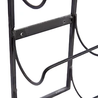 25" Black Metal Industrial Wine Holder Rack