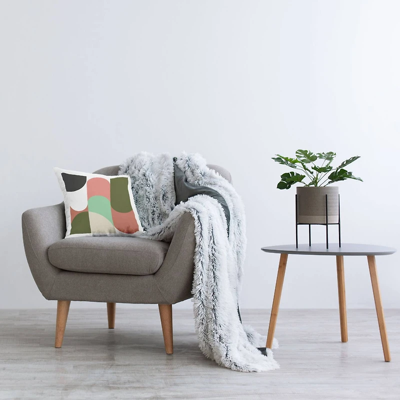 Stupell Industries Abstract Geometric Shapes Retro Green Pink Throw Pillow, 18" x 18"