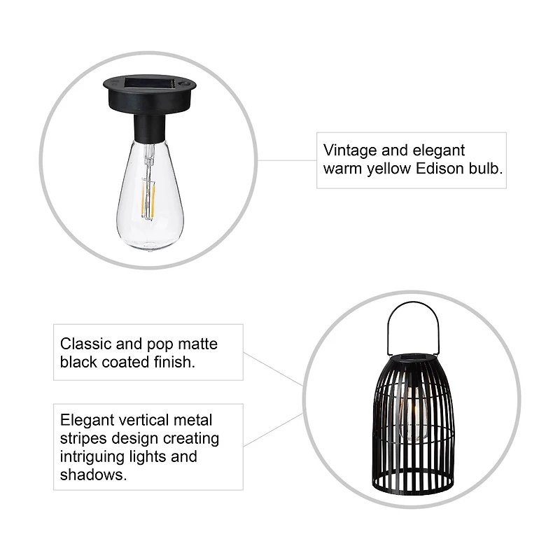 Glitzhome® 10" Woven Solar Powered Outdoor Hanging Lantern