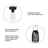 Glitzhome® 10" Woven Solar Powered Outdoor Hanging Lantern