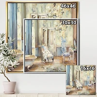 Designart - French Boudoir Bath I - Traditional Bathroom Framed Canvas