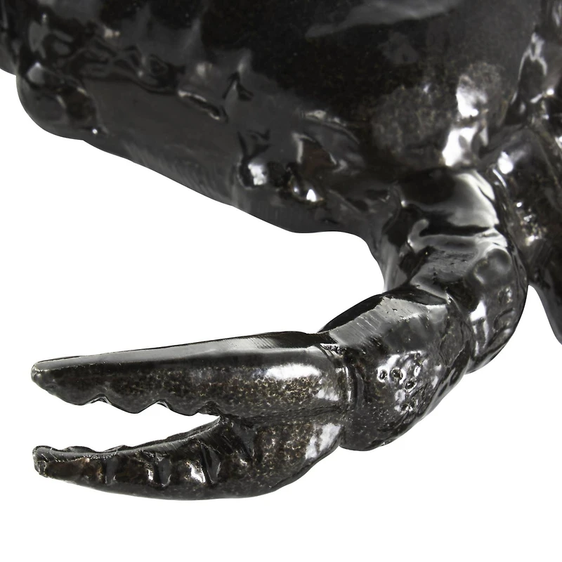 Black Aluminum Metal Crab Sculptures, 2ct.