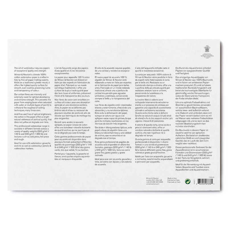 Winsor & Newton™ Professional™ 140lb. Rough Watercolour Paper Block