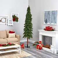 8ft. Pre-Lit Grand Alpine Artificial Christmas Tree, Clear LED Lights
