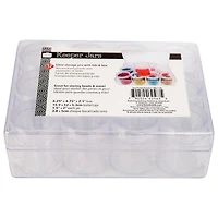 The Beadsmith® 6'' x 5'' x 2'' Clear Storage Box with Jars