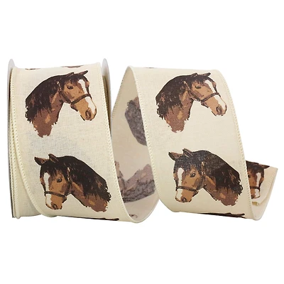 JAM Paper 2.5" x 10yd. Muslin Wired Horse Ribbon