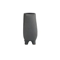 8" Dark Gray Ceramic U-Shaped Abstract Vase with Small Feet