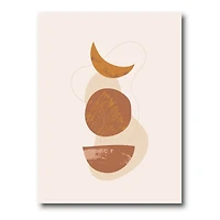 Designart - Moon and Sun Shapes In Retro Terracotta Tones I