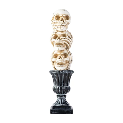Glitzhome® 18"H Halloween Resin Stacked Skull Table Decor