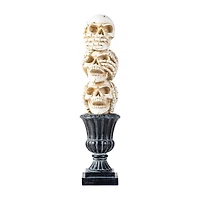 Glitzhome® 18"H Halloween Resin Stacked Skull Table Decor