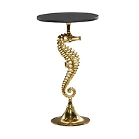 28" Gold Aluminum Coastal Accent Table