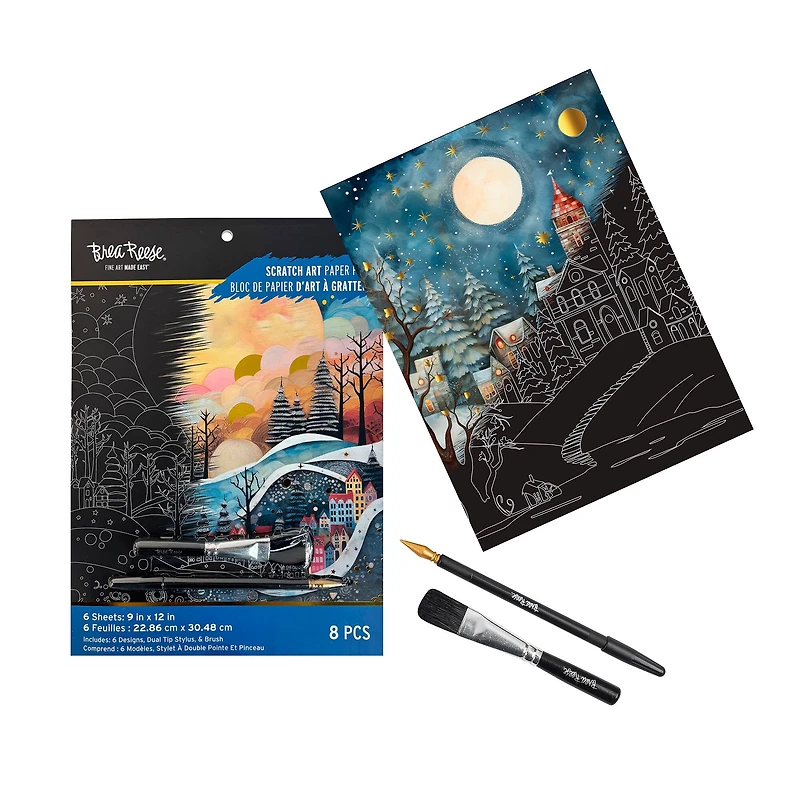 Brea Reese™ 9" x 12" Folk Art Scratch Art Paper Pad