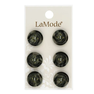 LaMode 5/8" Gray 4-Hole Buttons, 6ct.