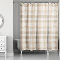 Orange Plaid Shower Curtain