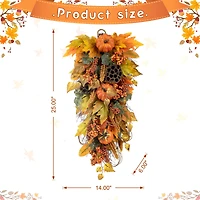 Glitzhome® 25" Fall Pumpkin Leaf Swag