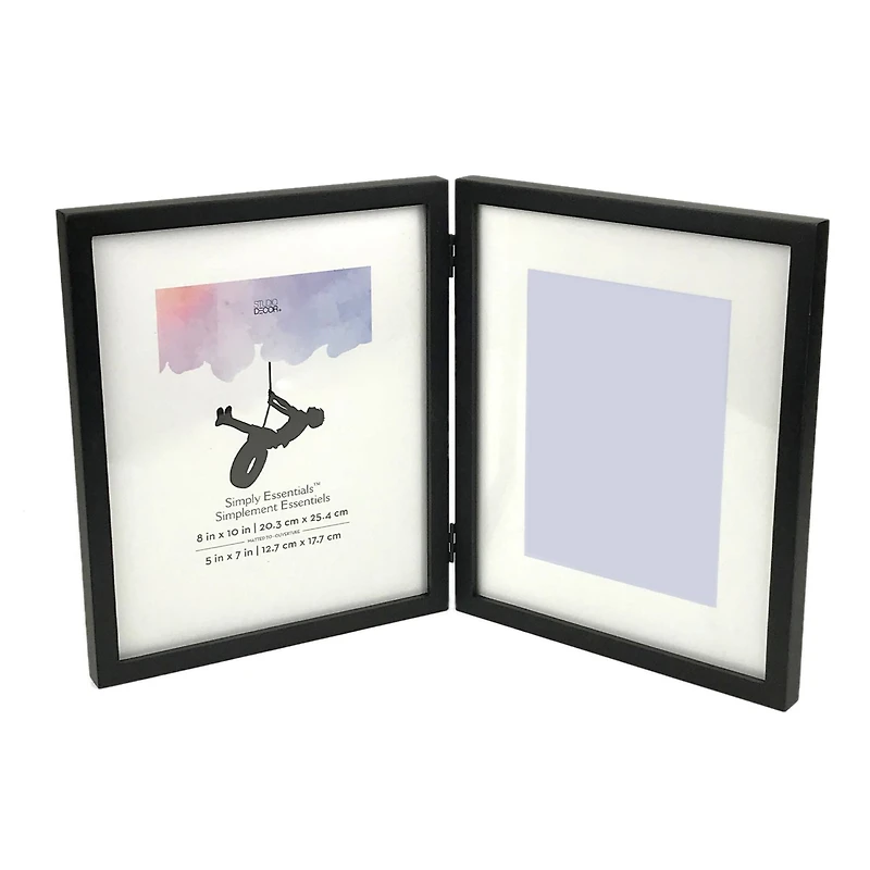 Simply Essentials™ 5" x 7" Black Hinged Frame with Mat by Studio Décor®