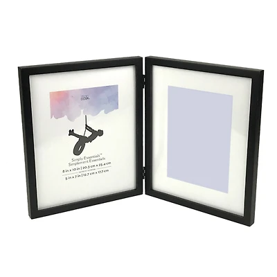 Simply Essentials™ 5" x 7" Black Hinged Frame with Mat by Studio Décor®