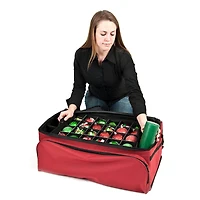 Santa's Bag 72ct. 3" Christmas Ornament Storage Box with Side Pockets